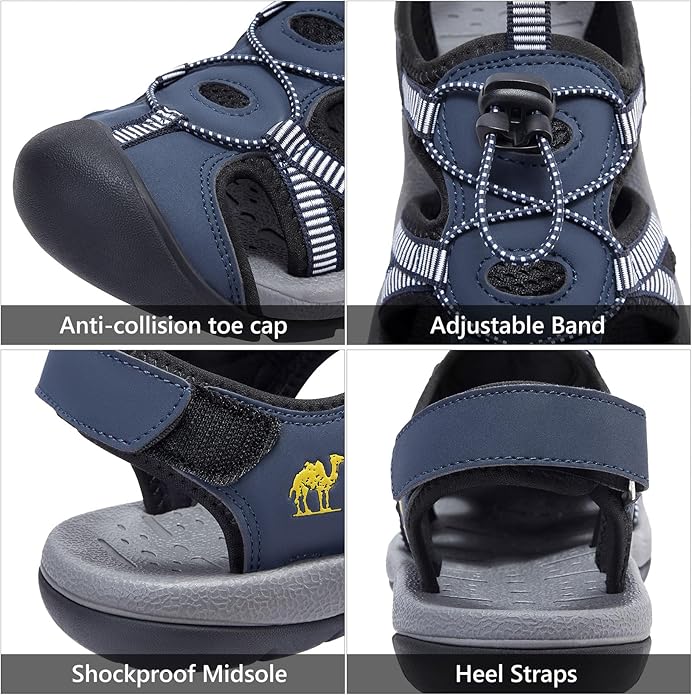 CAMELSPORTS Men's Hiking Sandals Closed Toe Outdoor Beach Sandal Waterproof Sport Fisherman Sandals Water Shoes