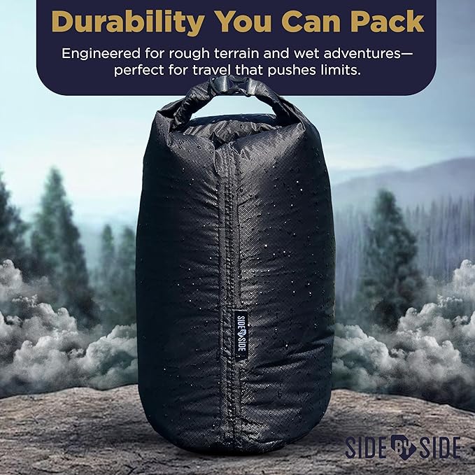Waterproof Small 10L Dry Bag for Kayaking, Hiking, Beach & Camping | Lightweight Durable Side Bag, Black, Small, Lightweight (1.65 Oz)