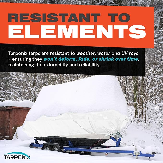 12' x 16' Extra Heavy-Duty White Poly Tarp – 12 Mil Thick, Waterproof, UV-Resistant Polyethylene with Reinforced Edges, Double-Stitched Hems, and Rustproof Grommets