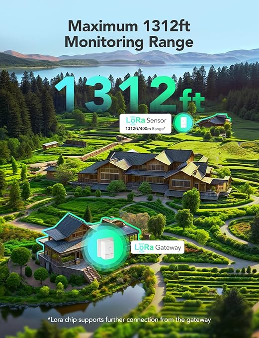 GoveeLife Indoor WiFi Thermometer Hygrometer 3Pack, Smart Humidity Temperature Sensor with IP 65 Waterproof, App Notifications, 2-Year Free Data Storage Export, Temperature Humidity for Home Patio