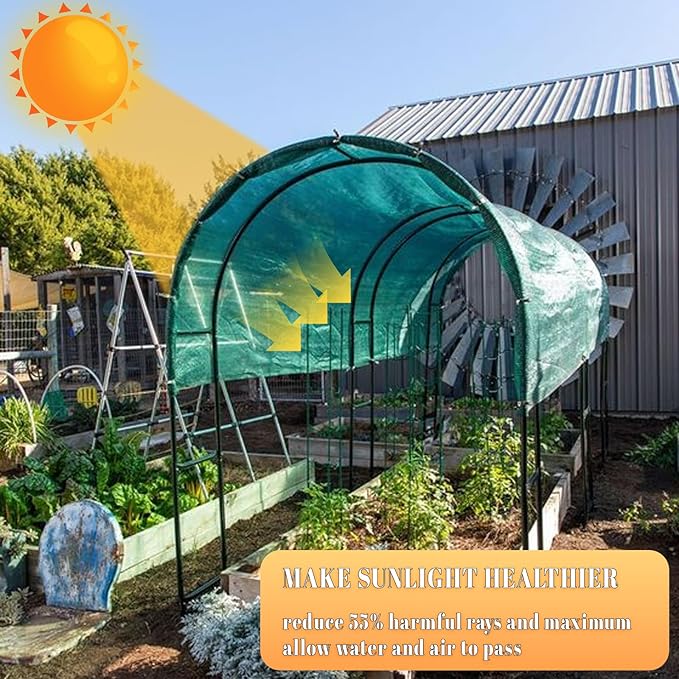 Cool Area 55% 10x12ft Sunblock Shade Cloth Cover Mesh UV Resistant Net for Garden Flower Plant Greenhouse, Green