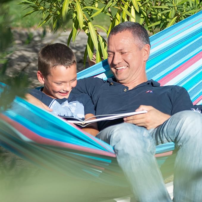 LA Siesta Brisa Classic Hammock, Handmade, Weather-Resistant, Tear-Resistant Hammock for Indoor & Outdoor Relaxation, Size-King - Wave