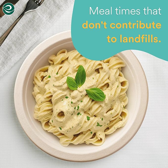 ECO SOUL 100% Compostable 9 Inch Paper Plates 400 [4x100 Pc], Biodegradable, Disposable Bagasse Paper Plates | Heavy-Duty Eco-friendly Dinner | Sturdy, Microwave & Oven Safe