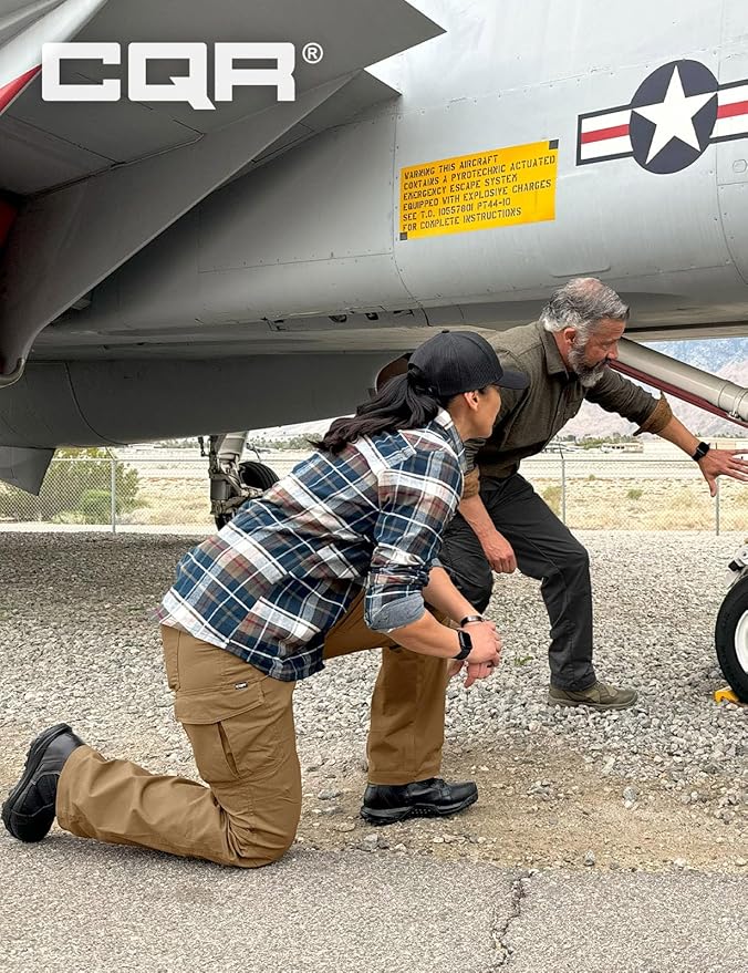 CQR Women's Flex Stretch Tactical Pants, Water Resistant Ripstop Cargo Work Pants with Pockets for Outdoor & Hiking