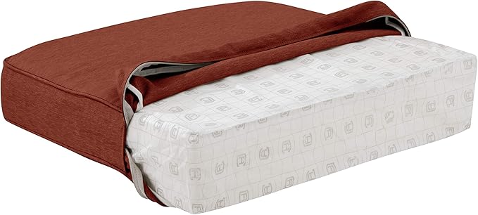 Classic Accessories Montlake Water-Resistant 19 x 20 x 4 Inch Patio Lounge Back Cushion, Heather Henna Red, Outdoor Loveseat Cushions