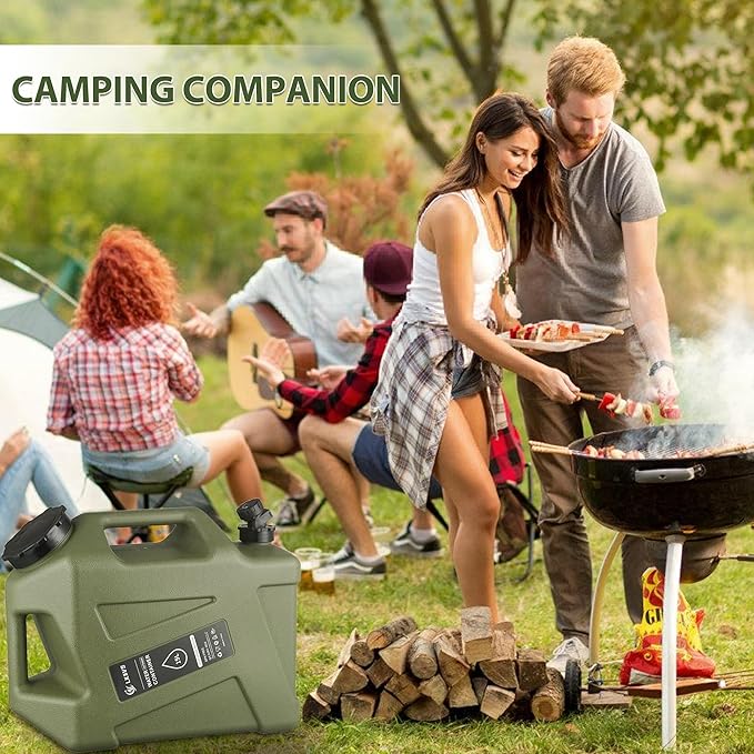 5 Gallon Water Jug with Spigot – BPA-Free Camping Water Container, Leak-Proof Water Storage Tank, Portable Overlanding Gear for Outdoors, Hiking, Emergency, BBQ & Home Use