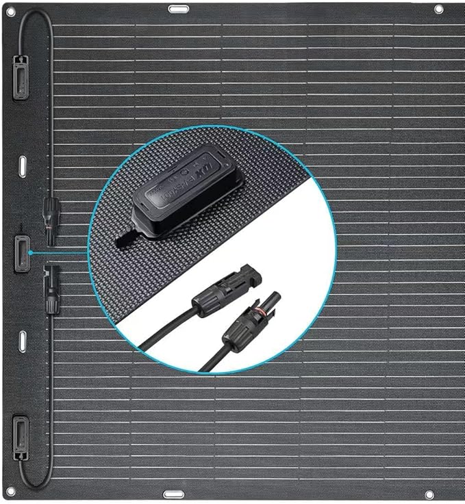 Greenmagic 100W 12V Flexible Solar Panel Ultra Thin Ultra Lightweight Off-Grid Charger for Marine RV Cabin Van Car Uneven Surfaces