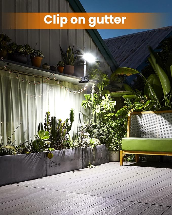 Clip On Solar Lights Outdoor,Motion Sensor Outdoor Lights, 92 LEDs 600LM Solar Fence Lights Outdoor Waterproof LED,Solar Lights for Chain Link Fence,Deck, Gutter,Camping (2)