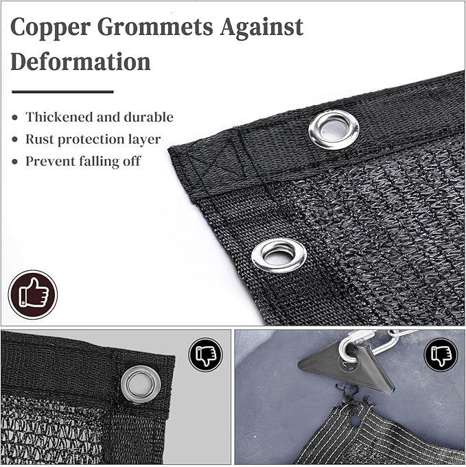 Garden 50% Shade Cloth, 14 x 20 FT Sun Shade Mesh Tarp with Reinforced Grommets, Durable HDPE Material Outdoor Shade Cloth for Plants, Greenhouse, Pergola and Backyard Patio Sunshade