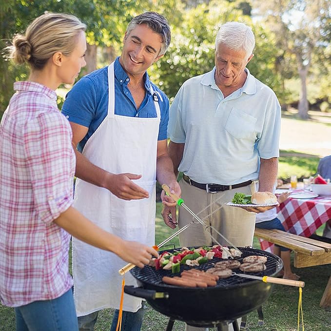 Marshmallow Roasting Sticks 5pcs Hanging Telescoping Smores Skewers 32 Inch BBQ Forks Campfire Tools Hot Dog Sticks