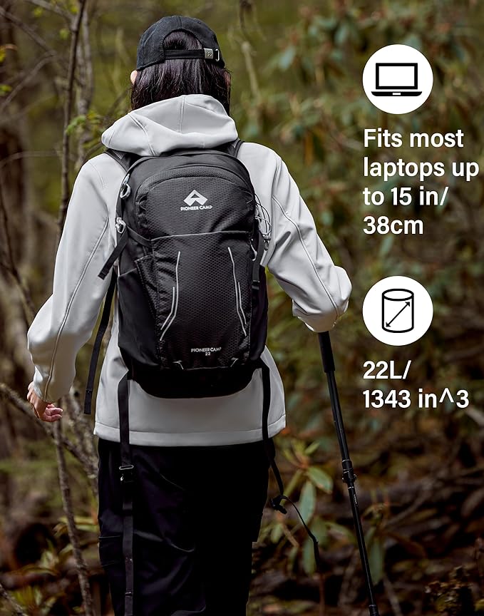 Pioneer Camp Hiking Backpack 22L Small Hiking Hydration Gear Lightweight Camping Backpack Travel Daypack for Women Men