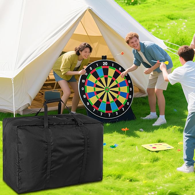 Tent Storage Bag, Heavy Duty Waterproof Tent Pole Bag with Padded Handles for Camping Sports Various Party Tent Canopy, 32" Lx W16.1"x24"H, Black