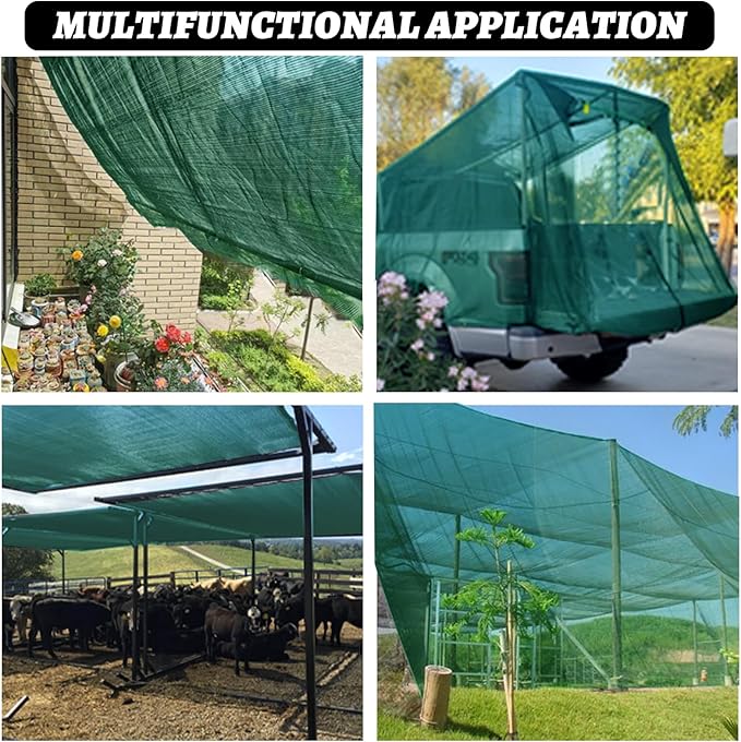 Cool Area 55% Sun Shade Cloth Mesh Tarp with Grommets for Plant Cover 10x12ft Patio Canopy Garden Pergola Greenhouse Car Barn Kennel Green