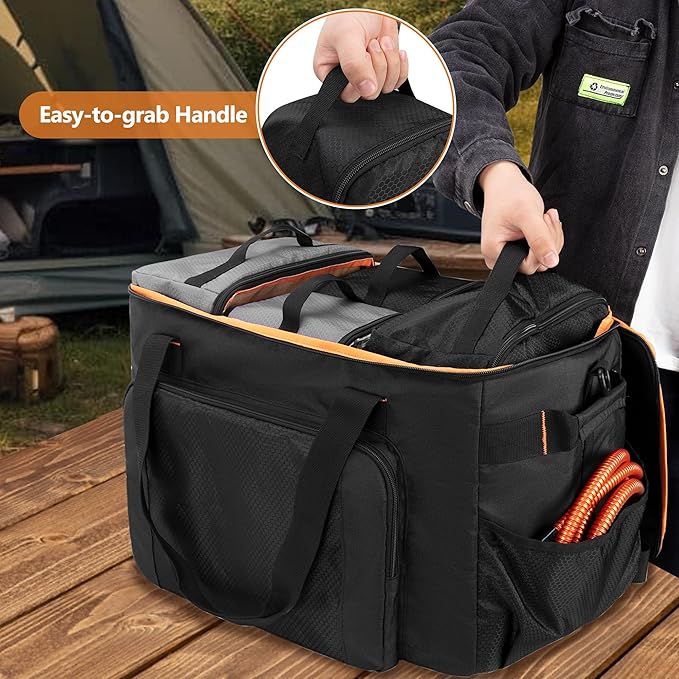 Camping Organizers and Storage, 4 Pcs Camping Packing Cubes with Carrying Bag for Easy Storage and Transport, 5-in-one Tactical Bag with Hard Bottom, Patented Design