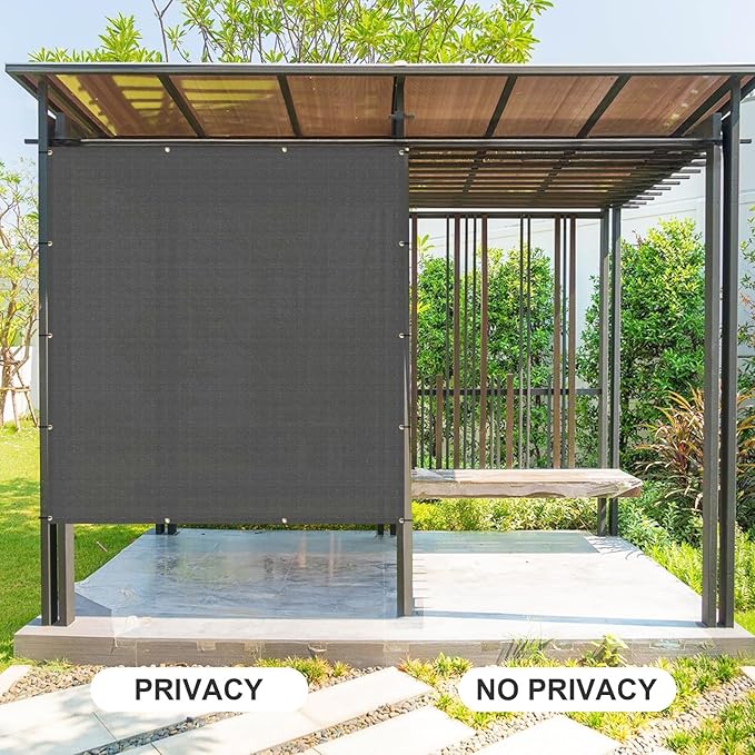 Cool Area Sun Shade Cloth with Grommets 3×18 FT Shade Panel Shade Tarp Screen Fabic for Outdoor Patio Pergola Cover Deck Garden, Dark Grey (Customized)