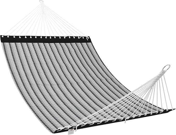 Patio Watcher 13 FT Quick Dry Textilene Hammock - Outdoor Double Hammock - Heavy Duty Hammocks for Outside - 450 lbs Capacity - Grey Plaid