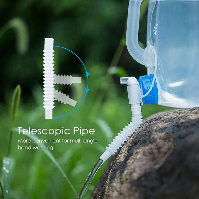 Collapsible Water Container Jug, 4×5.3 Gallon BPA Free Camping Water Storage Canteen with Spigot, for Hiking Backpack RV Outdoors & Emergency, Portable Survival Kit - Food Grade Transparent PE