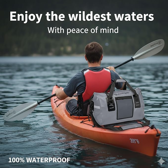 Earth Pak Waterproof Duffel Bag - Heavy Duty Motorcycle Dry Bag with Large Storage Space Perfect for Traveling, Camping, Kayaking, Fishing & Canoeing Bag 50L/70L/90L/120L Sizes