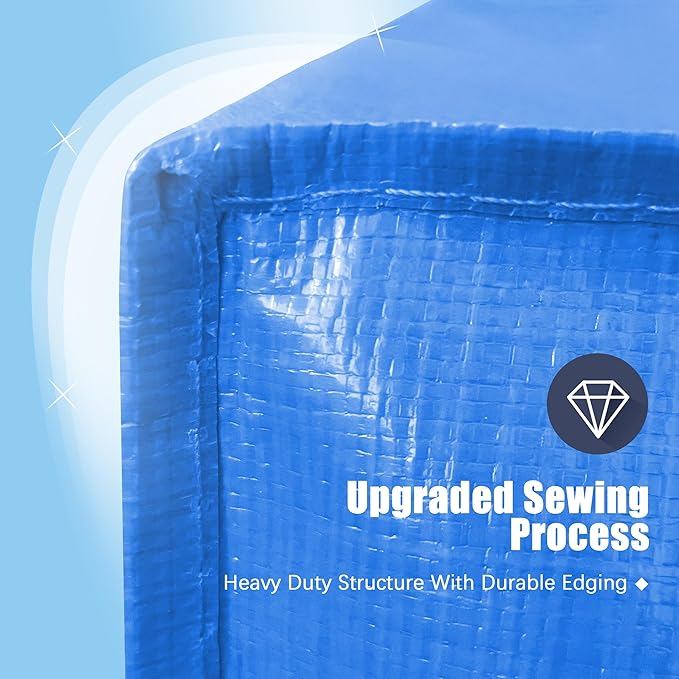 8 Pack Large Strong Moving Bags with Zippers & Carrying Handles - Water-Resistant - Heavy Duty Storage Tote for Space Saving, Fold Flat, Alternative to Moving Box (Multicolored)