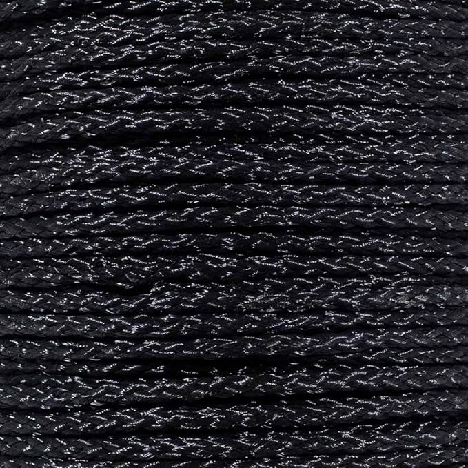 Hollow Braid Polypropylene Rope (5/16 Inch, 50 Feet, Black) - Barrier Rope - Trail Marking, Crowd Control, Golf Courses