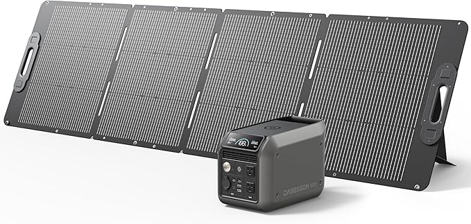 Dabbsson 600L Solar Generator with 210W Solar Panel,768Wh 600W Power Station,Up to 900W AC Output,1.5X Extended Runtime,Recharge 100% in 1.6 Hrs,Semi-Solid LiFePO4,100W USB-C,EPS,for Camping RV Home