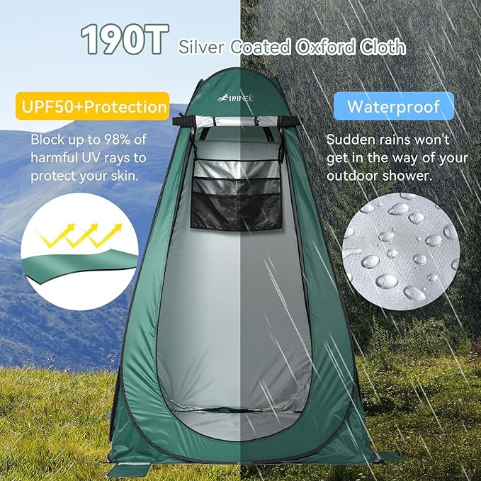 Pop Up Shower Tent, Portable Dressing Changing Tent Outdoor with Carry Bag for Camping, Beach & Hiking,75” x 48”x 48”