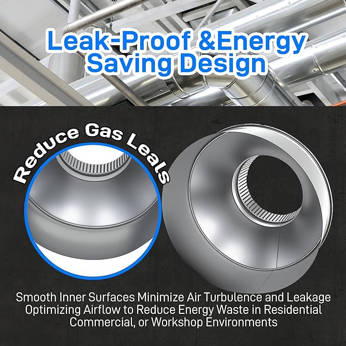 7" to 4" Galvanized Steel Crimped Air Duct Reducer/Increaser - 2 Pack for HVAC, Ventilation & Exhaust Systems (Bathroom, Kitchen, Dryer, Grow Tents, Dust Collection), Round Duct Pipe Adapter Fitting