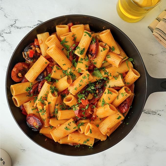 COOKLIFE 10 Inch Lightweight Pre-Seasoned Cast Iron Skillets with Stainless Steel Lid and Handle Cover - Smooth Polished Surface, Easy to Clean Cast Iron Pan Use in the Oven, on the Stove or Grill