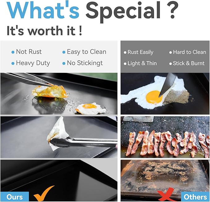 GREEN PARTY 22 inch Tabletop Griddle with Ceramic Coated Cast Iron Plate, 3 Burners Flat Top Griddle, Portable Propane Gas BBQ Grill Griddle for Kitchen Outdoor Cooking Barbecue Camping Tailgating