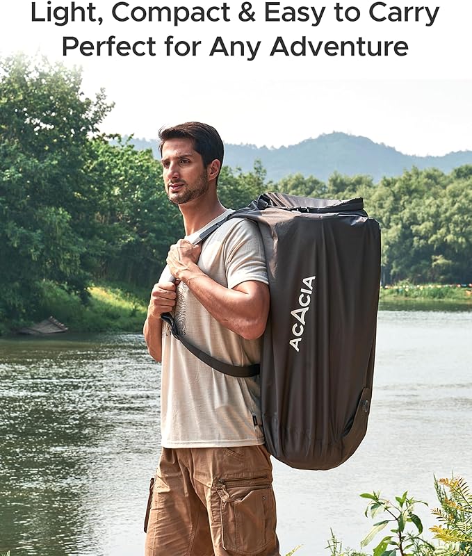 ACACIA 4.3" Thick Self Inflating Sleeping Pad with Foam | Innovative Y-Shaped Telescopic Structure | Ultraportable Camping Mattress | Outdoor Compact Air Mat for Tent Car |