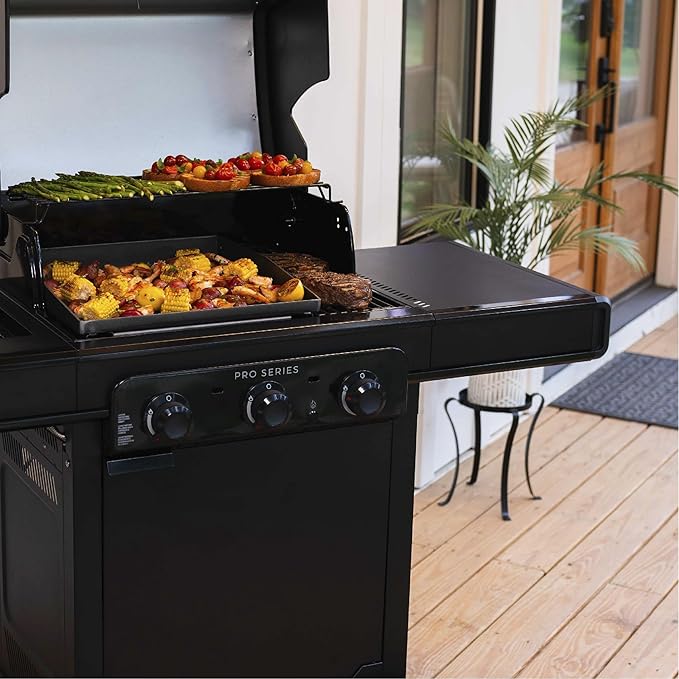 Char-Broil® Pro Series™ with Amplifire™ Technology 3-Burner Propane Gas Grill and Griddle Cabinet, Black - 463365124