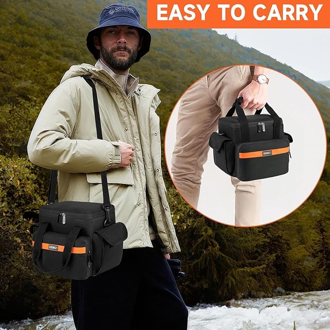 Carrying Case Compatible with Jackery Explorer 240/300/160/GOLABS R300/Anker 521 Portable Power Station,Waterproof Travel Storage Bag with Multiple Pockets for Charging Cable and Accessories(Bag Only)