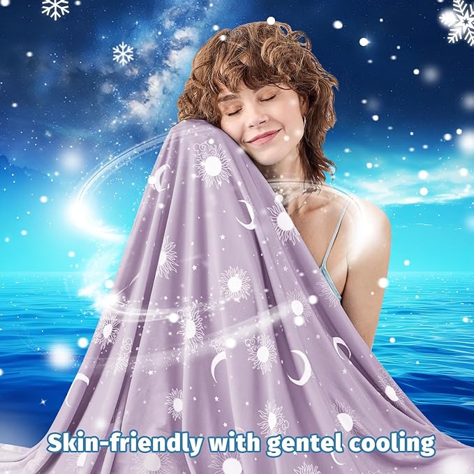 inhand Cooling Blanket Twin Size (60"x80") - Cooled Blankets for Hot Sleepers Lightweight Breathable Summer Blanket for Sleeping Night Sweats to Keep Cool in The Heat -Crimson Purple