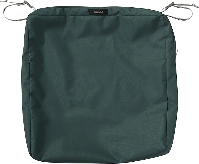 Classic Accessories 62-008-MGREEN-EC Ravenna Seat Cushion, 19x19x3 Inch (Pack of 1), Mallard Green, Chair Seat Cushion