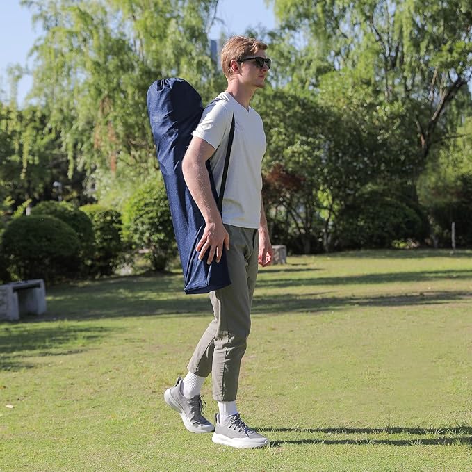 Oversized Camping Chairs 2 Pack - 450lbs Support Heavy Duty Folding Camp Chair Wide Portable Outside Collapsible Chairs with Carry Bag,Cooler,Cup Holder for Outdoor,Lawn,Sports,Baseball,Soccer-Navy