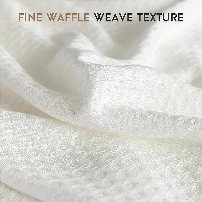 AmyHomie Cooling Waffle Blanket Queen Size, 100% Rayon Derived from Bamboo, Cool Summer Blanket for Hot Sleepers Soft Comfy Lightweight Blankets for All Seasons(White, 90×90in)