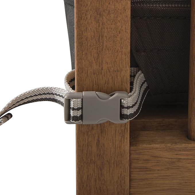 Classic Accessories Ravenna Water-Resistant 23 x 23 x 5 Inch Square Patio Seat Cushion Slip Cover & Foam, Espresso, Lounge Chair Cushion