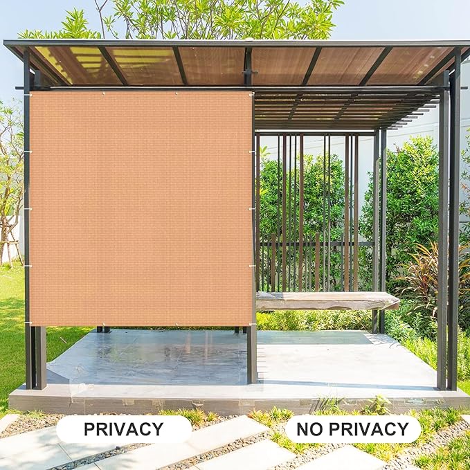Cool Area Sun Shade Cloth with Grommets 5×16 FT Shade Panel Shade Tarp Screen Fabic for Outdoor Patio Pergola Cover Deck Garden, Peach Fuzz (Customized)