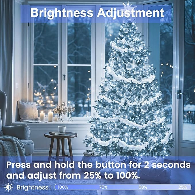 Connectable 200 LED String Lights Indoor Outdoor, 66FT Cool White Christmas Lights Waterproof, 13 Modes with Timer, Twinkle Fairy Lights Plug in Clear Wire for Christmas Tree, Bedroom, Classroom Decor