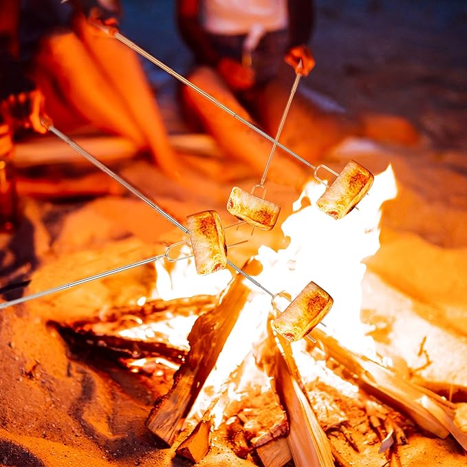 24 PCS Marshmallow Roasting Sticks, Telescoping Smores Sticks for Open Fire Pit, 32 Inch Long Marshmallow Toasting Barbecue Forks Smores Skewers for Campfire Camping Hotdog Hot Dog Bonfire Grill