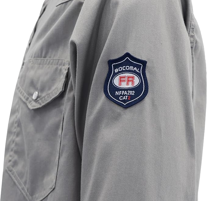 BOCOMAL FR Shirts 6.25oz Lightweight Welding Shirts Flame Resistant Men's Fire Retardant Shirt