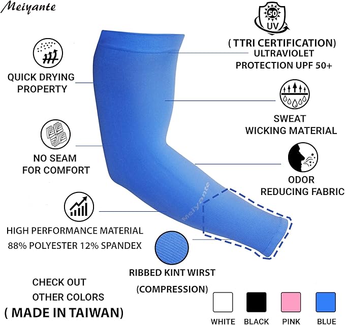 Arm Sleeves for Men Women Work 1 Pair UV Sun Protection UPF Long Sleeves Tattoo Cover Up Sleeves to Cover Arm Sleeves Cooling