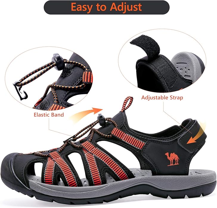 CAMELSPORTS Men's Hiking Sandals Closed Toe Outdoor Beach Sandal Waterproof Sport Fisherman Sandals Water Shoes
