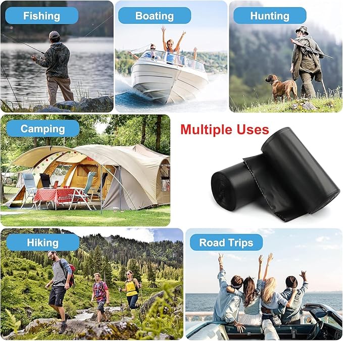 100 Portable Camping Toilet Bags, Biodegradable Porta Potty Bucket Toilet Bags, 8 Gallon Compostable Thickened Trash Garbage Bags