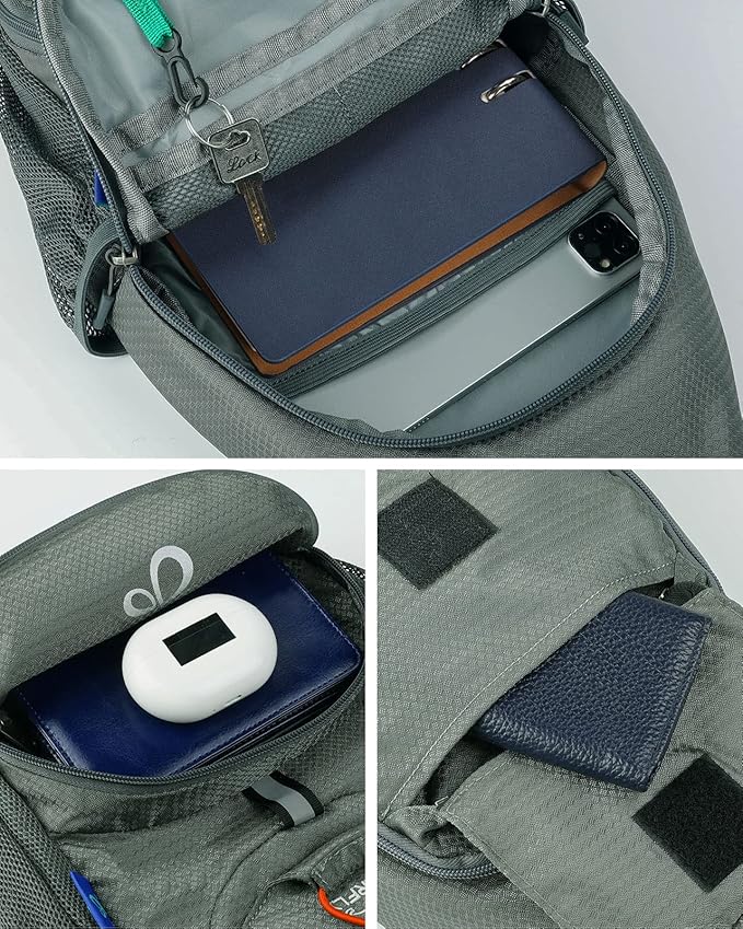 WATERFLY Packable Small Crossbody Sling Backpack Shoulder Chest Bag Daypack for Hiking Traveling