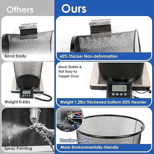 Black Mesh Trash Cans, 10-Pack 6 Gal Mesh Office Trash Can, Open Metal Wire Wastebaskets, Waste Basket Trash Can for Near Desk,Recycling Garbage Container Bin for Office,Home,School