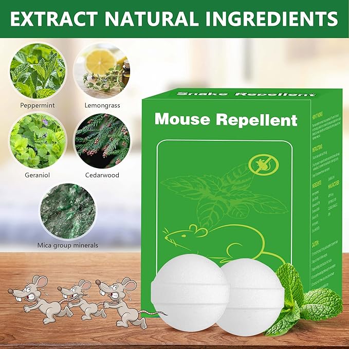 36 Pack Natural Mouse Repellent for Car Engines, Peppermint Oil Moth Balls for Rodents Rats Mice Indoor Outdoor, Mouse Deterrent and Rat Repellent for House, Motor Campers, Attic, Humans & Pets Safe