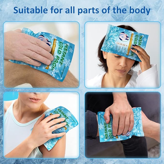 16 Packs Instant Cold Pack for Large Size (5.9" x 8.6") - Disposable First Aid Ice Packs for Injuries - Cold Compress for Pain Relief, Swelling, Toothache, Athletes & Outdoor Activities