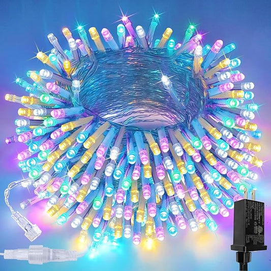 Connectable 200 LED 66FT Easter String Lights Outdoor Indoor, 66FT Easter Pastel Lights Multicolor Decorations Lights, Waterproof 8 Modes Plug in Twinkle Fairy Lights for Christmas Bedroom Decor