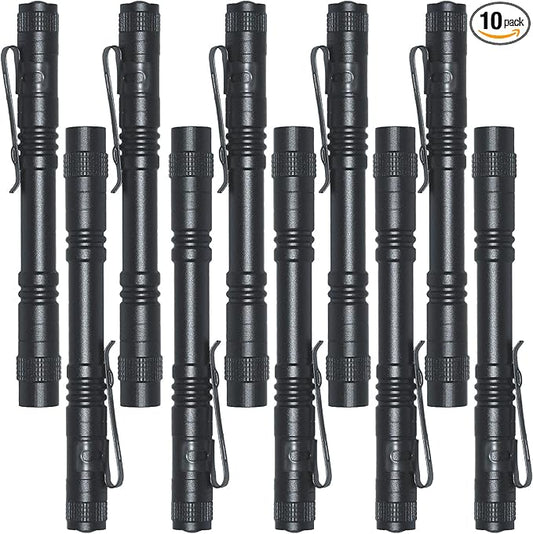 Beieverluck 10 Pack Small Mini LED Flashlight Pocket Flashlight Pen Light Flashlight Tactical Flashlight with Clip Flashlights for Camping Outdoor Emergency Inspection Fathers Gifts for Dad Husband